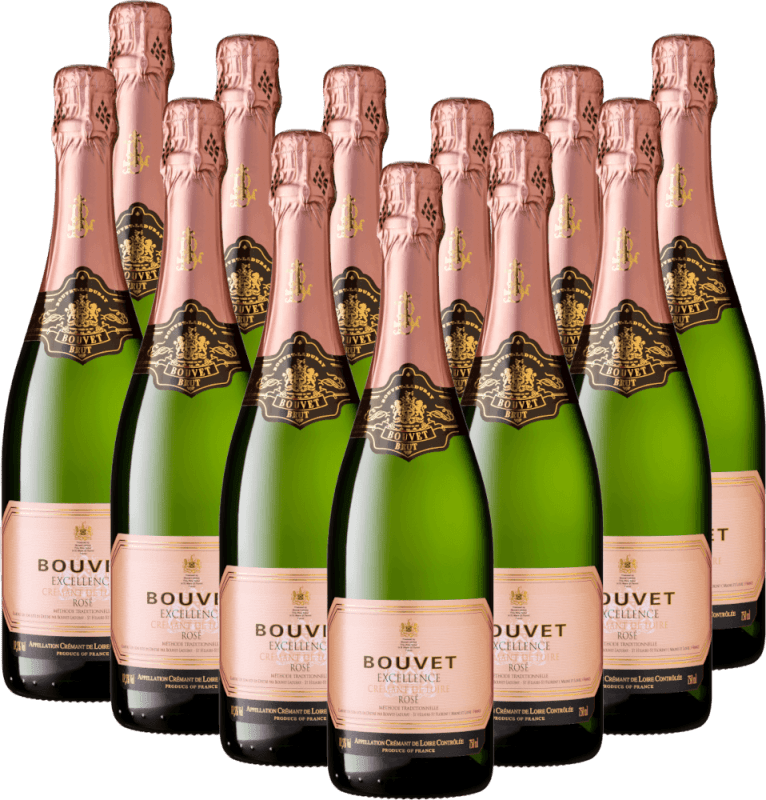 12er Vorteils-Weinpaket - Crémant Brut Rosé Excellence - Bouvet Ladubay
