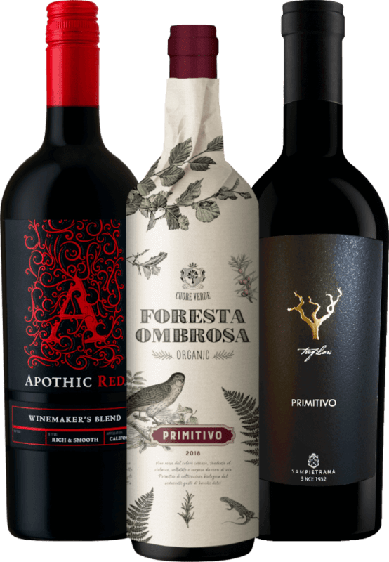 Primitivo bestseller Hidden Champions 3x maistelupaketti VINELLOlta